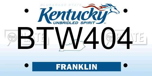 BTW404 Kentucky License Plate
