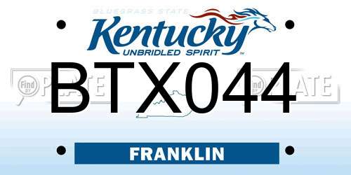 BTX044 Kentucky License Plate
