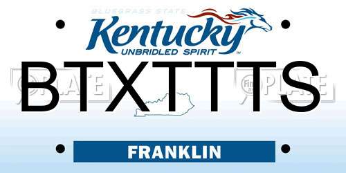 BTXTTTS Kentucky License Plate