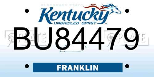 BU84479 Kentucky License Plate