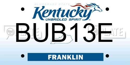 BUB13E Kentucky License Plate