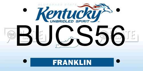 BUCS56 Kentucky License Plate