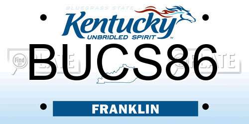 BUCS86 Kentucky License Plate