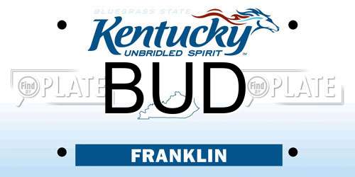 BUD Kentucky License Plate