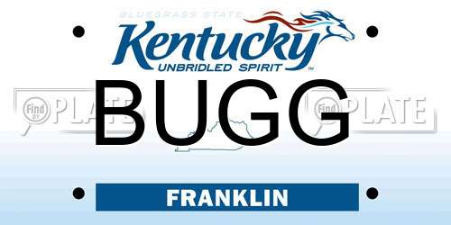 BUGG Kentucky License Plate