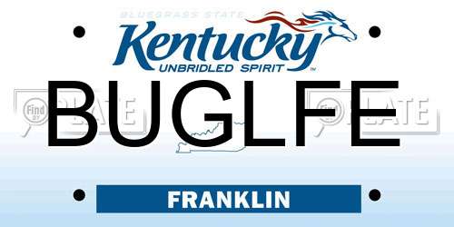 BUGLFE Kentucky License Plate