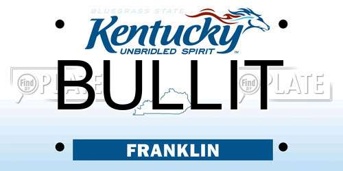 BULLIT Kentucky License Plate