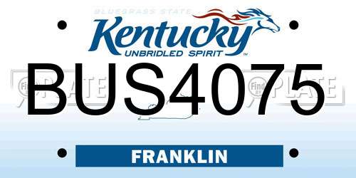 BUS4075 Kentucky License Plate