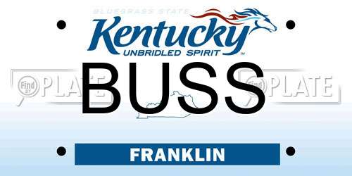 BUSS Kentucky License Plate