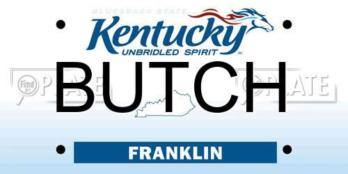 BUTCH Kentucky License Plate