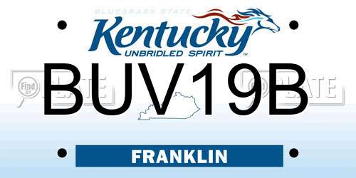 BUV19B Kentucky License Plate