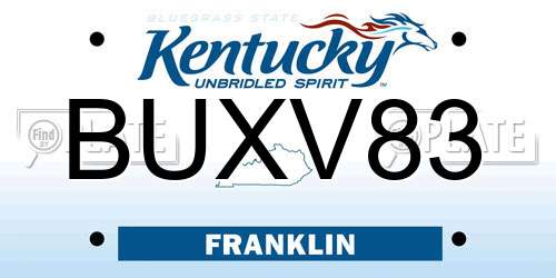 BUXV83 Kentucky License Plate