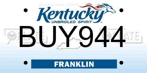 BUY944 Kentucky License Plate