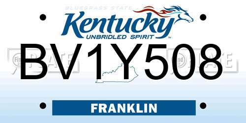 BV1Y508 Kentucky License Plate