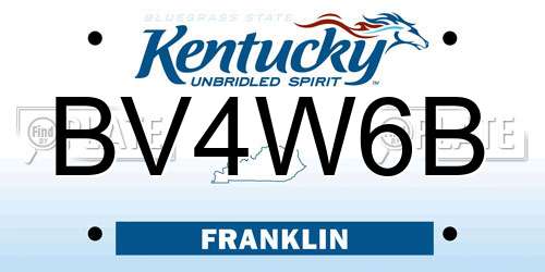 BV4W6B Kentucky License Plate
