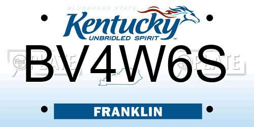 BV4W6S Kentucky License Plate
