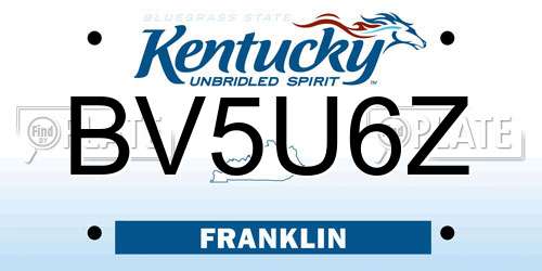 BV5U6Z Kentucky License Plate