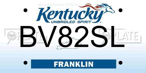 BV82SL Kentucky License Plate