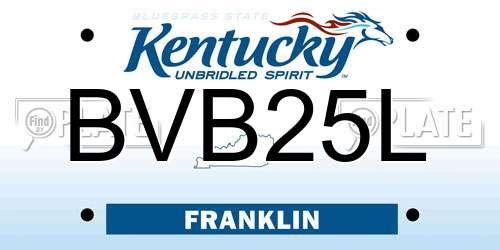 BVB25L Kentucky License Plate