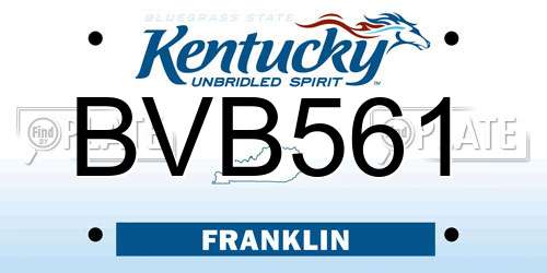 BVB561 Kentucky License Plate