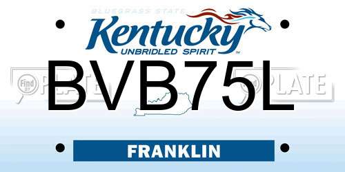 BVB75L Kentucky License Plate