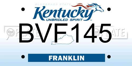 BVF145 Kentucky License Plate