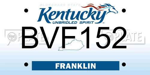 BVF152 Kentucky License Plate
