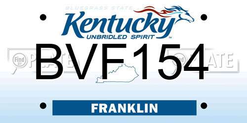BVF154 Kentucky License Plate