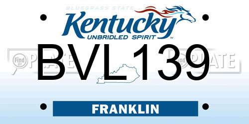 BVL139 Kentucky License Plate