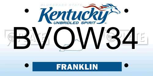 BVOW34 Kentucky License Plate