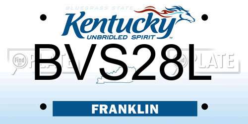 BVS28L Kentucky License Plate