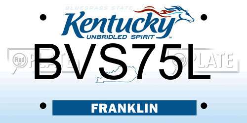 BVS75L Kentucky License Plate