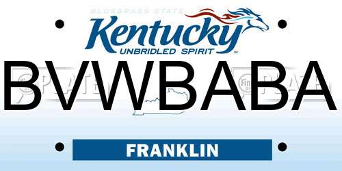 BVWBABA Kentucky License Plate
