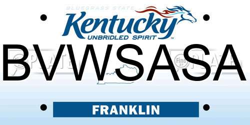 BVWSASA Kentucky License Plate