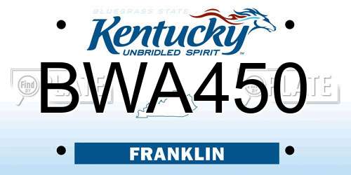 BWA450 Kentucky License Plate