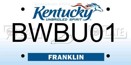 BWBU01 Kentucky License Plate