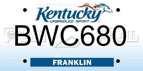 BWC680 Kentucky License Plate