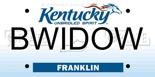 BWIDOW Kentucky License Plate