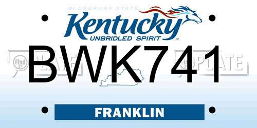 BWK741 Kentucky License Plate