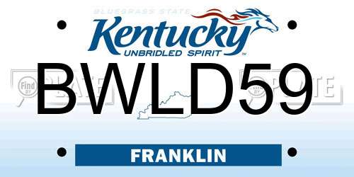 BWLD59 Kentucky License Plate