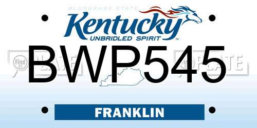 BWP545 Kentucky License Plate