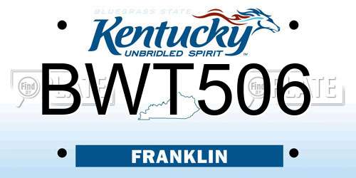 BWT506 Kentucky License Plate