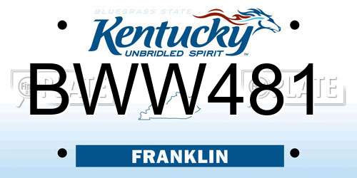 BWW481 Kentucky License Plate