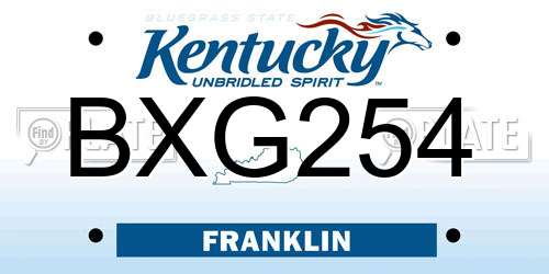 BXG254 Kentucky License Plate