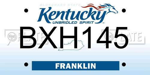 BXH145 Kentucky License Plate