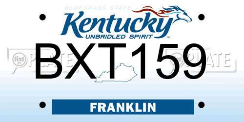 BXT159 Kentucky License Plate