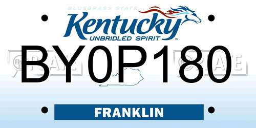 BY0P180 Kentucky License Plate