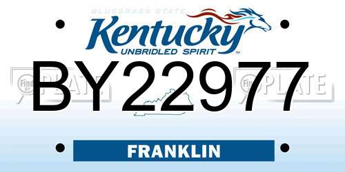BY22977 Kentucky License Plate
