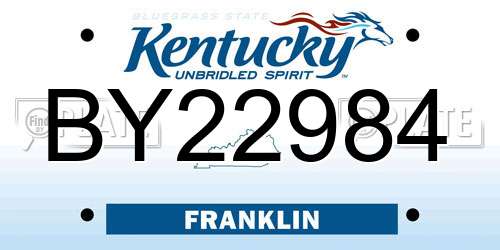 BY22984 Kentucky License Plate