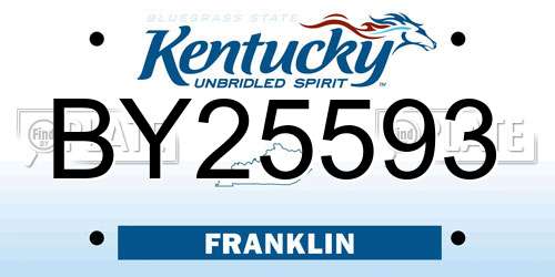 BY25593 Kentucky License Plate